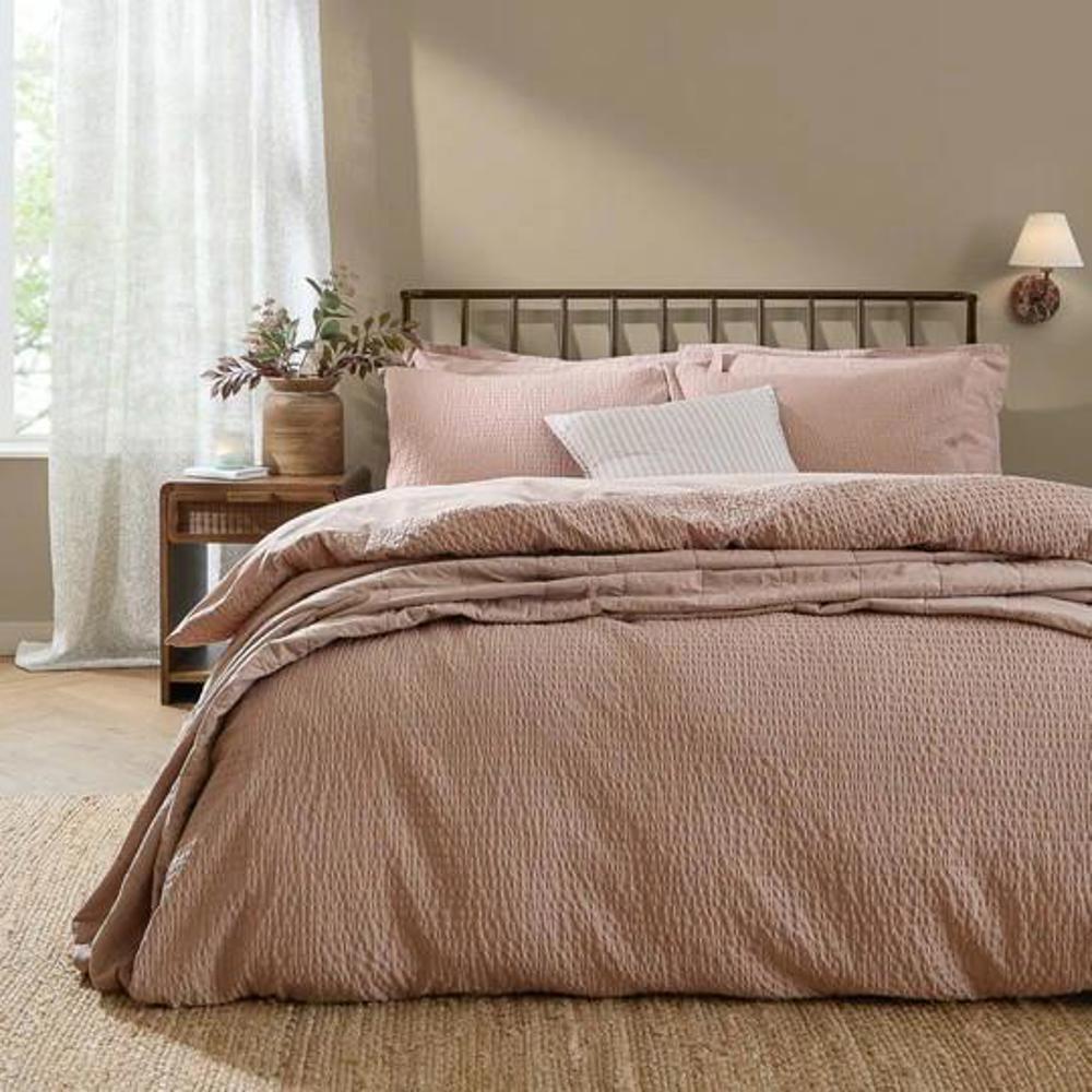 Yard Hebden Relaxed Seersucker Duvet Set Cotta